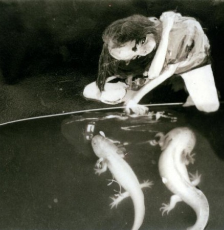 girl with axolotls by Gary Burkon