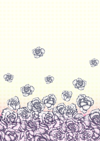 Falling Roses Check Gradient - 