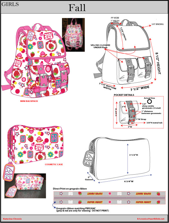 Spring/Girl Line Printed PVC Mini Backpack And Cos - 