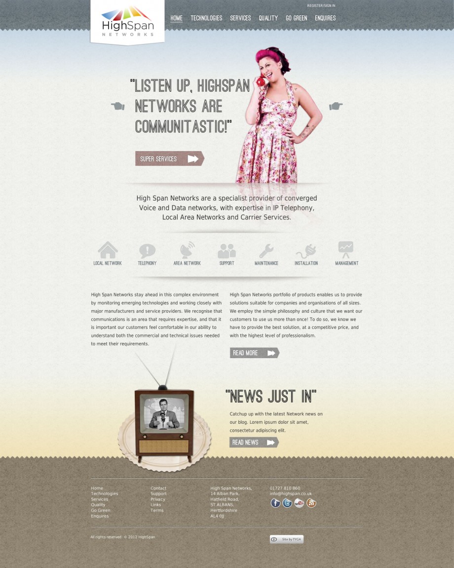 Retro Web Design For A Telecommunications Company - 
